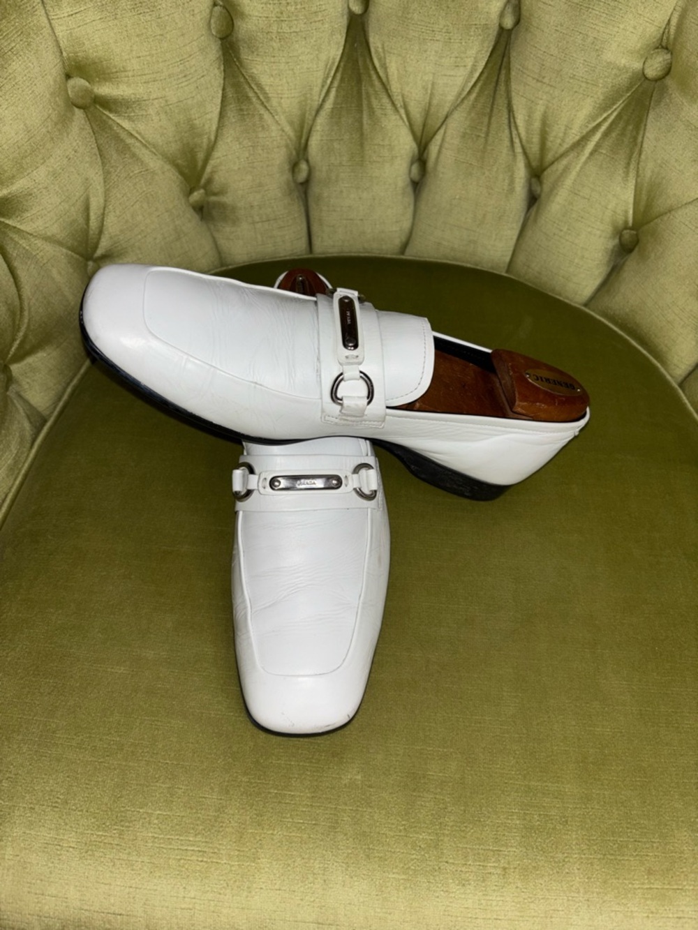 Prada white mens loafers size 8 - Picture 6 of 10